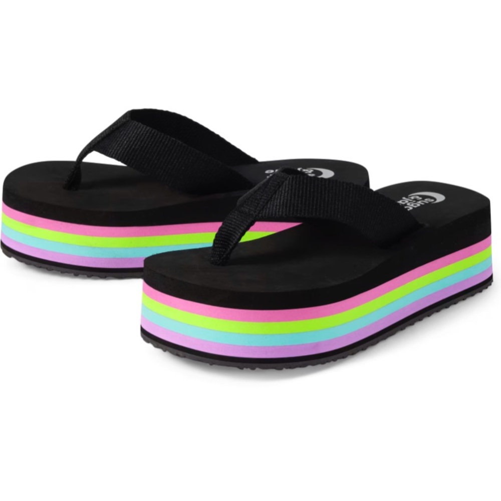 Girls Rainbow Platform Flip Flop